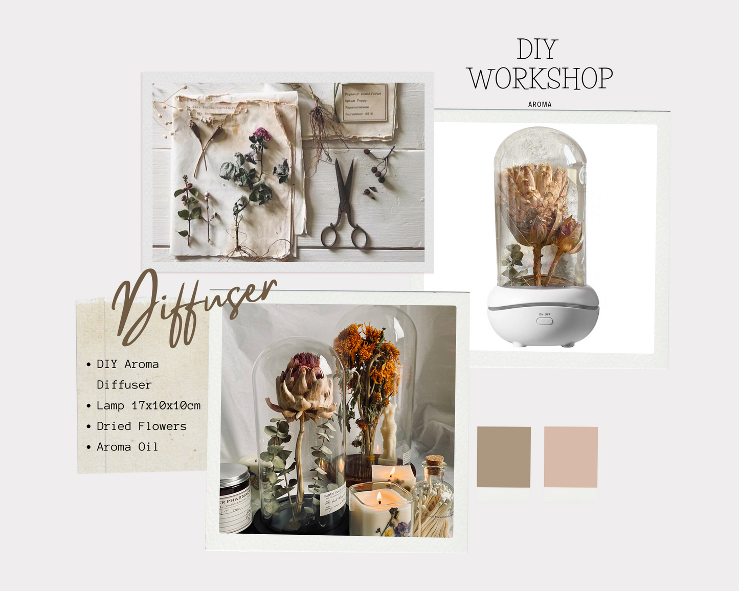 DIY Aroma Diffuser Lamp |保鮮花香薰機工作坊 @$990HKD