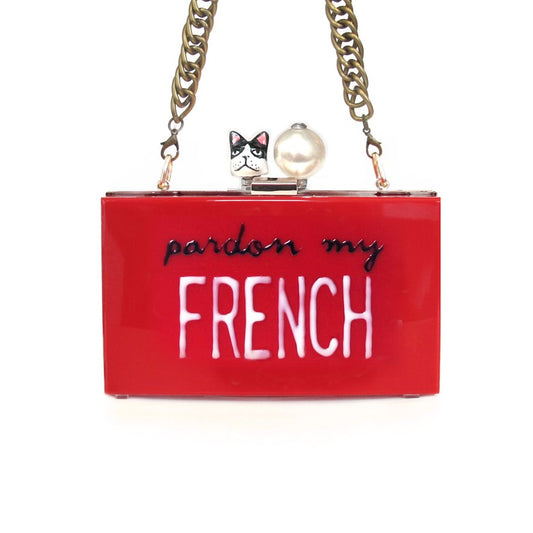PARDON MY FRENCH Clutch | Red