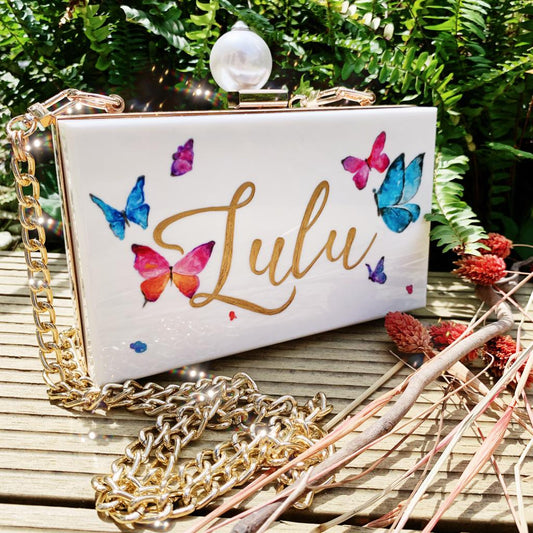 Women Wooden Clutch Bag With Your Name Personalised 