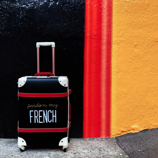 Pardon my French | Suitcase | 20 inch | Navy
