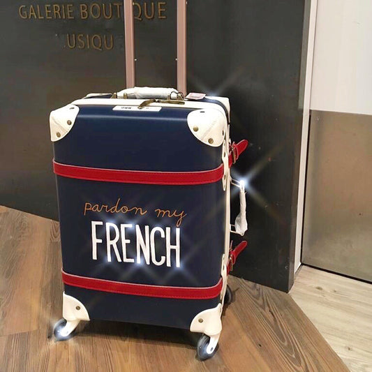 Pardon my French | Suitcase | 20 inch | Navy